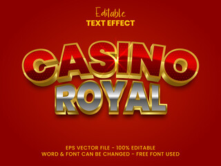 Editable text effect. Casino royal text effect style.