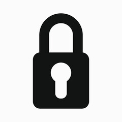 Padlock icon isolated on white background. Private, restricted access. Locked symbol. Lock Icon. Vector illustration. Security sign.