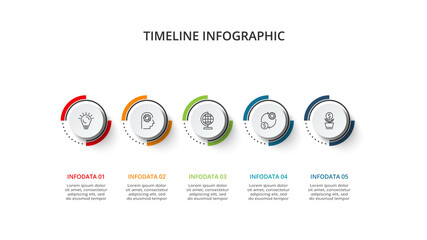 Timeline with 7 elements, infographic template for web, business, presentations, vector illustration