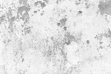 Fototapeta premium Old cement wall painted white, peeling paint texture and background