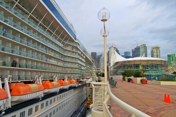 Celebrity cruiseship cruise ship liner in port Solstice in Vancouver, Canada after returning from...