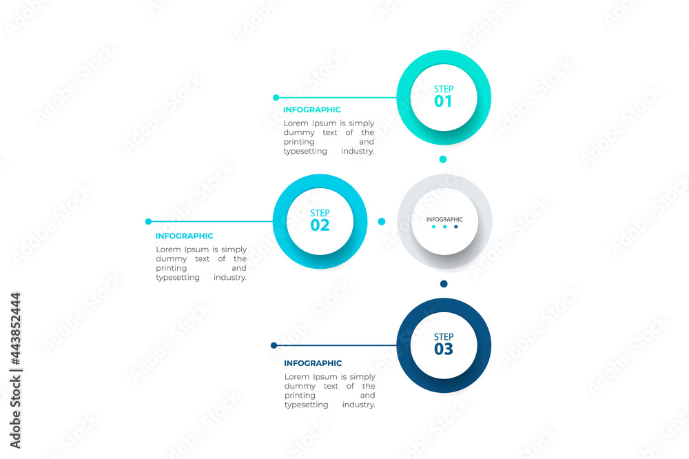 Poster business data visualization. process chart. abstract elements of graph, diagram with 3 steps, option