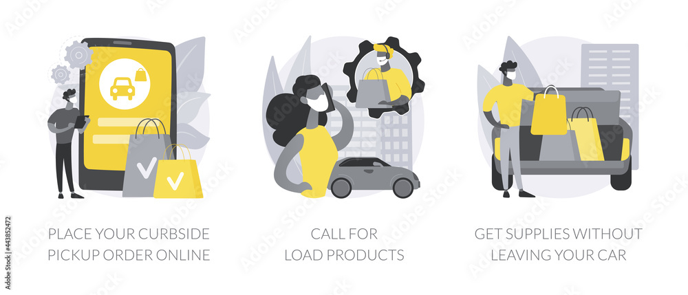 Canvas Prints curbside pickup abstract concept vector illustrations.