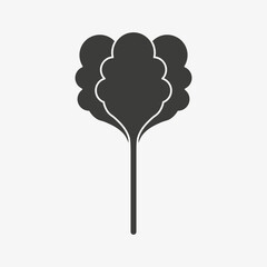 Vector rhubarb icon isolated on white background. Arugula, kale vector symbol.