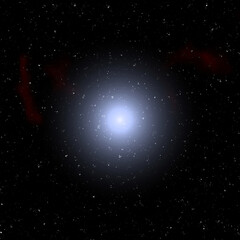 Fototapeta premium Far bright star. Cosmic background.