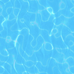 Caustic of water texture. Sea pattern. Transparent blue water. Seamless pool background.