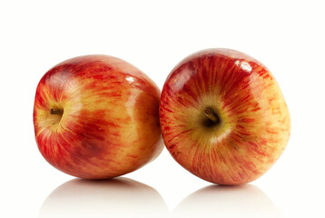 Ripe apples on a light background