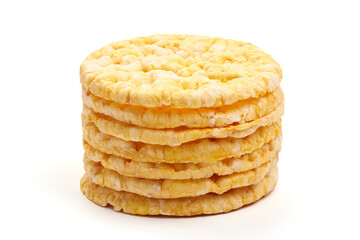 Rice cakes, isolated on white background. High resolution image.