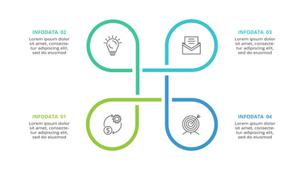 Fototapeta premium Creative concept for infographic with 4 steps, options, parts or processes. Business data visualization.