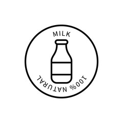 Milk Line Icon Is In A Simple Style. Vector sign in a simple style isolated on a white background. Original size 64x64 pixels.