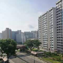 Public residential building in the city, high rise and skyscraper 