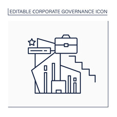 Ladder line icon. Employment hierarchy. Career advancement. Corporate governance concept. Isolated vector illustration. Editable stroke
