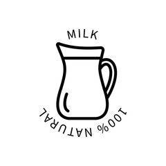 Milk Line Icon Is In A Simple Style. Vector sign in a simple style isolated on a white background. Original size 64x64 pixels.