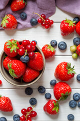 various fresh organic summer berries