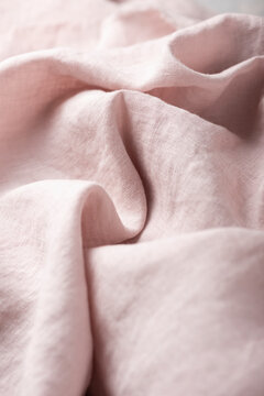 Linen Fabric In Natural Light Pink Color