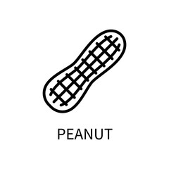 Peanut Line Icon Is In A Simple Style. Vector sign in a simple style isolated on a white background. Original size 64x64 pixels.