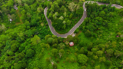 The road in the middle of Mount Paro Aceh Indonesia