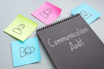 Communication audit is shown on the conceptual photo using the text