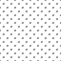 Seamless pattern of hashtag icon on white background.