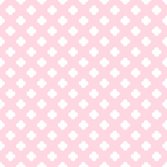 Seamless white pattern on pink background.