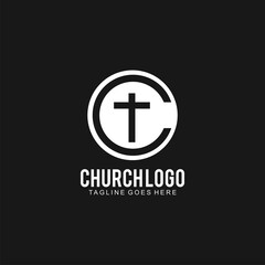 Cross logo for church design template or icon cross for christian community 