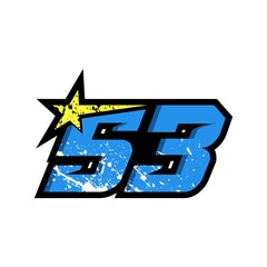 Simple Star Racing Number 53