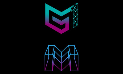 M logo and icon design