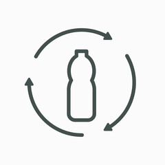 Recycle plastic bottle icon. Vector illustration. Ecology symbol isolated on white background.