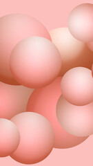 Background for phone with balloons. pink marshmallow background. Abstract background with spheres