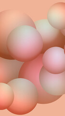 Background for phone with balloons. pink marshmallow background. Abstract background with spheres