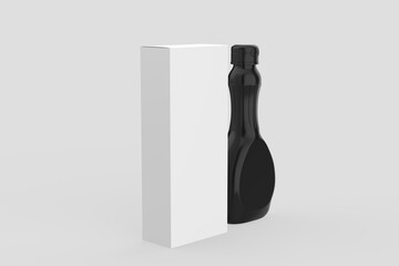 Glossy Plastic Syrup Bottle Mockup isolated on white background. 3d illustration 