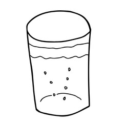 コップに注いだビール（または発泡酒）の線画イラスト