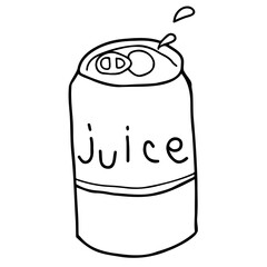 缶ジュースの線画イラスト