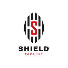 Initials of the Letter S Inside the Shield. Perfect for security and protection logos