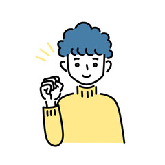 応援する男性のイラスト