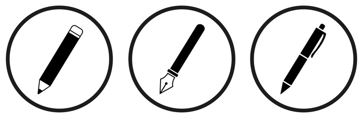 Pen simple icon. Pencil icon. Pen icons set. Vector