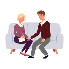 man molesting female employee