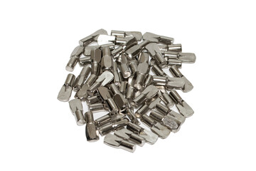 Close up shot of pile of shelf pins