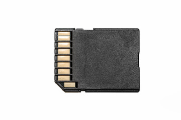 Camera memory card on white background