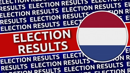 Netherlands Circular Flag with Election Results Titles - 3D Illustration 4K Resolution