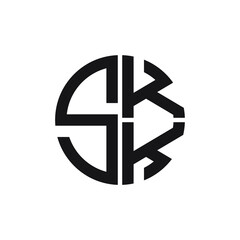 SKK logo SKK icon SKK vector SKK monogram SKK letter SKK minimalist SKK triangle SKK hexagon Circle Unique modern flat abstract logo design 