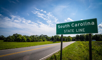 South Carolina State Line Sign