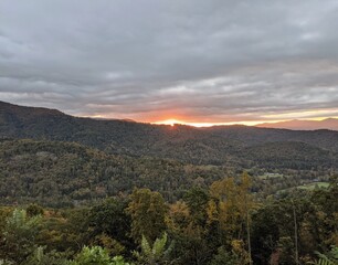 sunrise over the blue ridge mountains