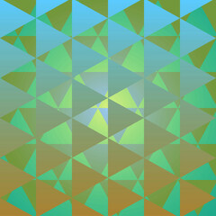 Polygonal Abstract geometric  background vector  in green and gold theme, filling the frame.