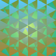 Obraz premium Polygonal Abstract geometric background vector in green and gold theme, filling the frame.