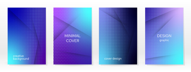 Minimal Poster. Pastel Soft. Blue Gradient Set.