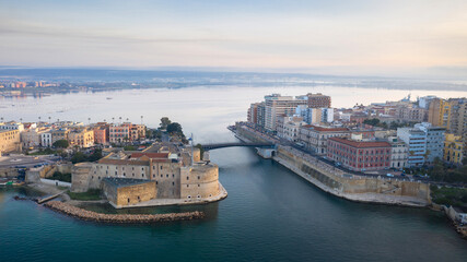 Aerial view of Taranto city, Puglia. Italy