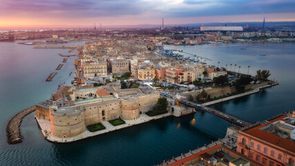 Obraz premium Aerial view of Taranto city, Puglia. Italy