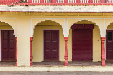 Colorful arches at the city palace of Jaipur