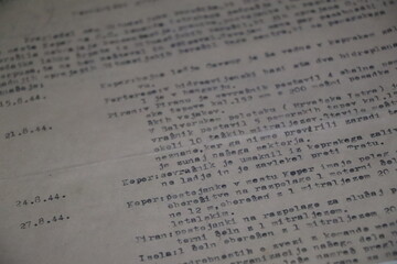 Fototapeta premium old vintage written type letter close up